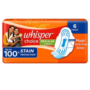 Whisper Choice Regular Pack Of 6 Pads